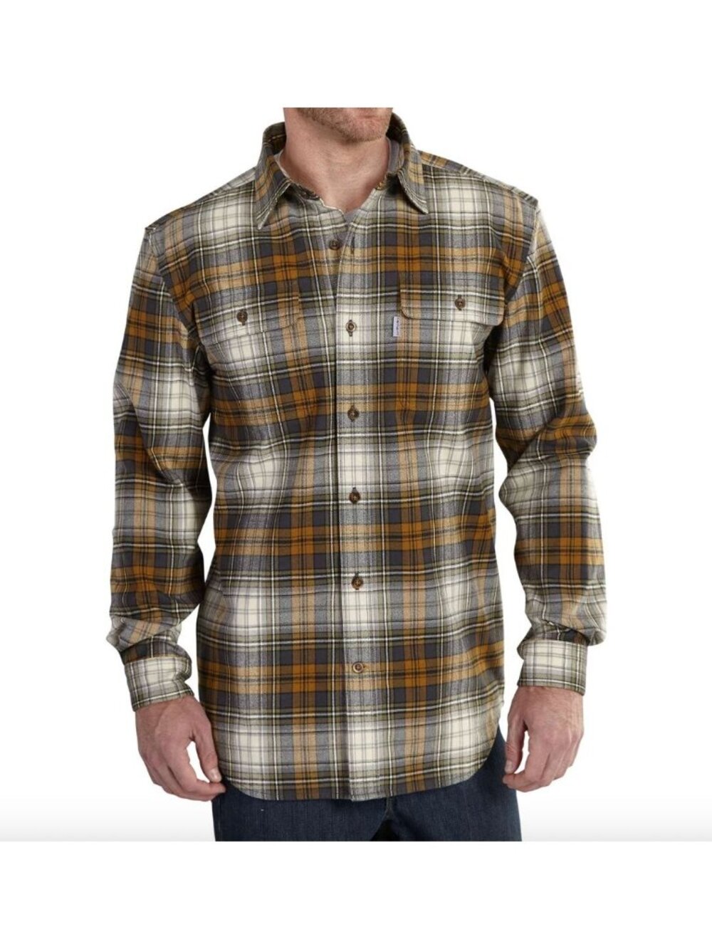 CARHARTT hubbard plaid shirt in carhartt brown size XL